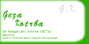 geza kotrba business card